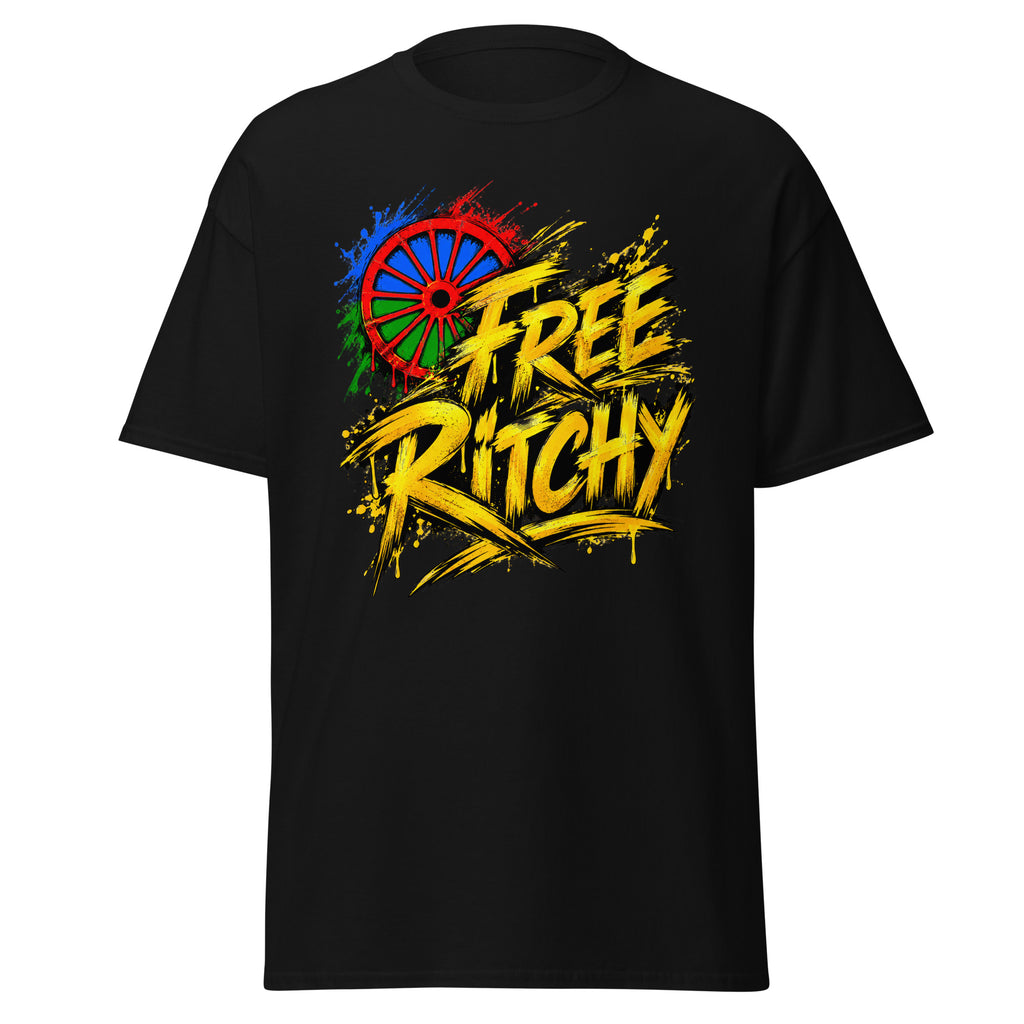 T-shirt FREE RITCHY noir, vue de face — Le Grand Merdier