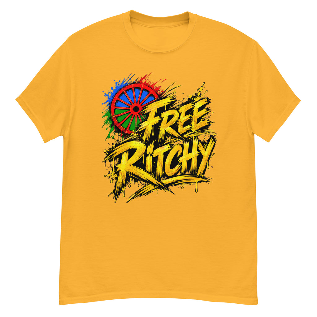 T-shirt FREE RITCHY or, visuel de face — Le Grand Merdier