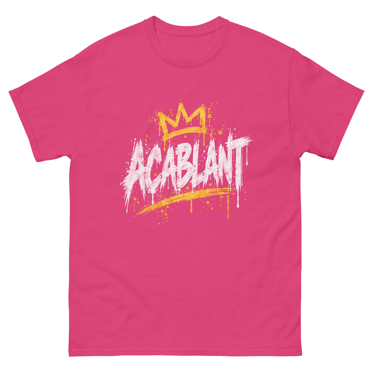 T-shirt ACABLANT rose vif, visuel de face — Le Grand Merdier