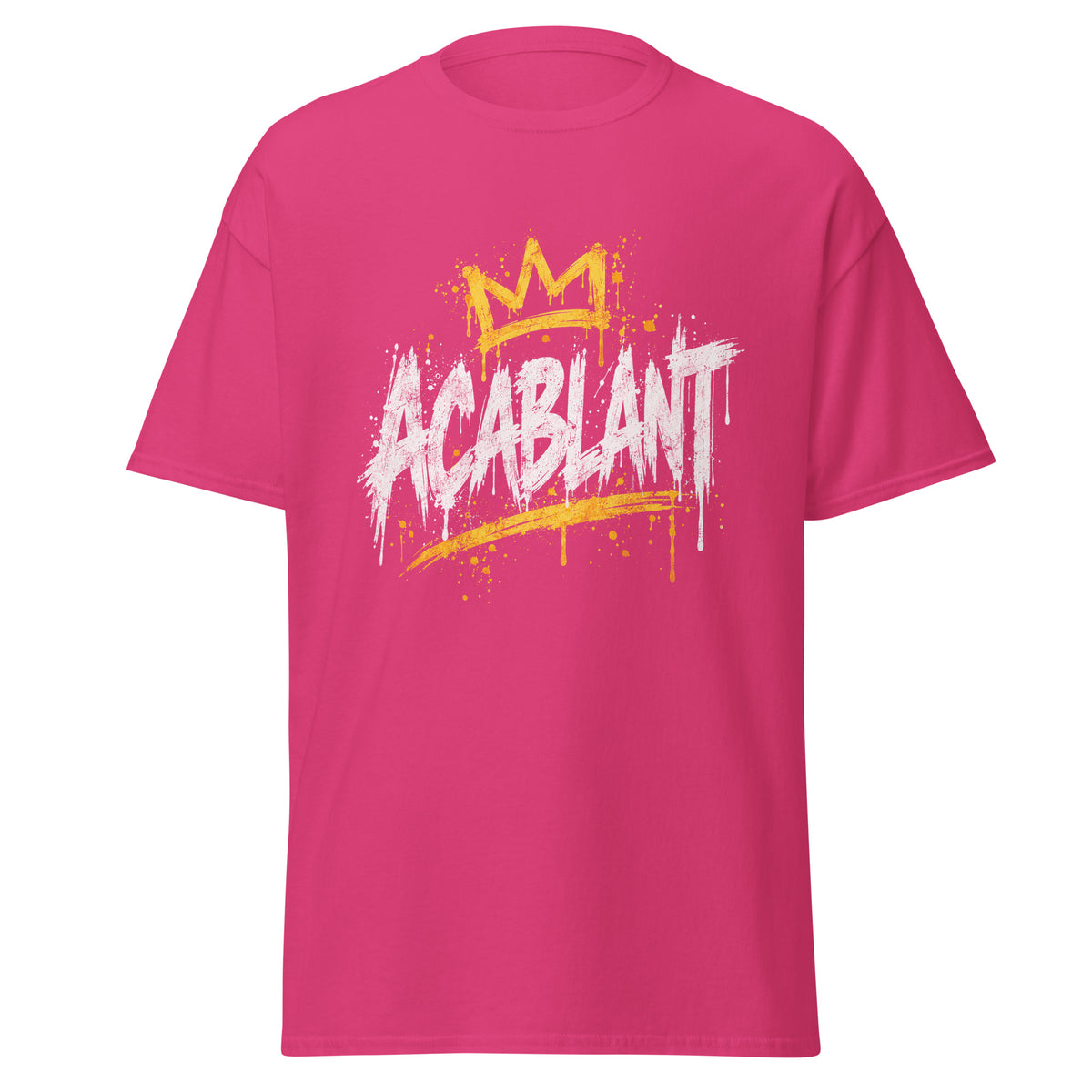 T-shirt ACABLANT rose vif, vue de face — Le Grand Merdier