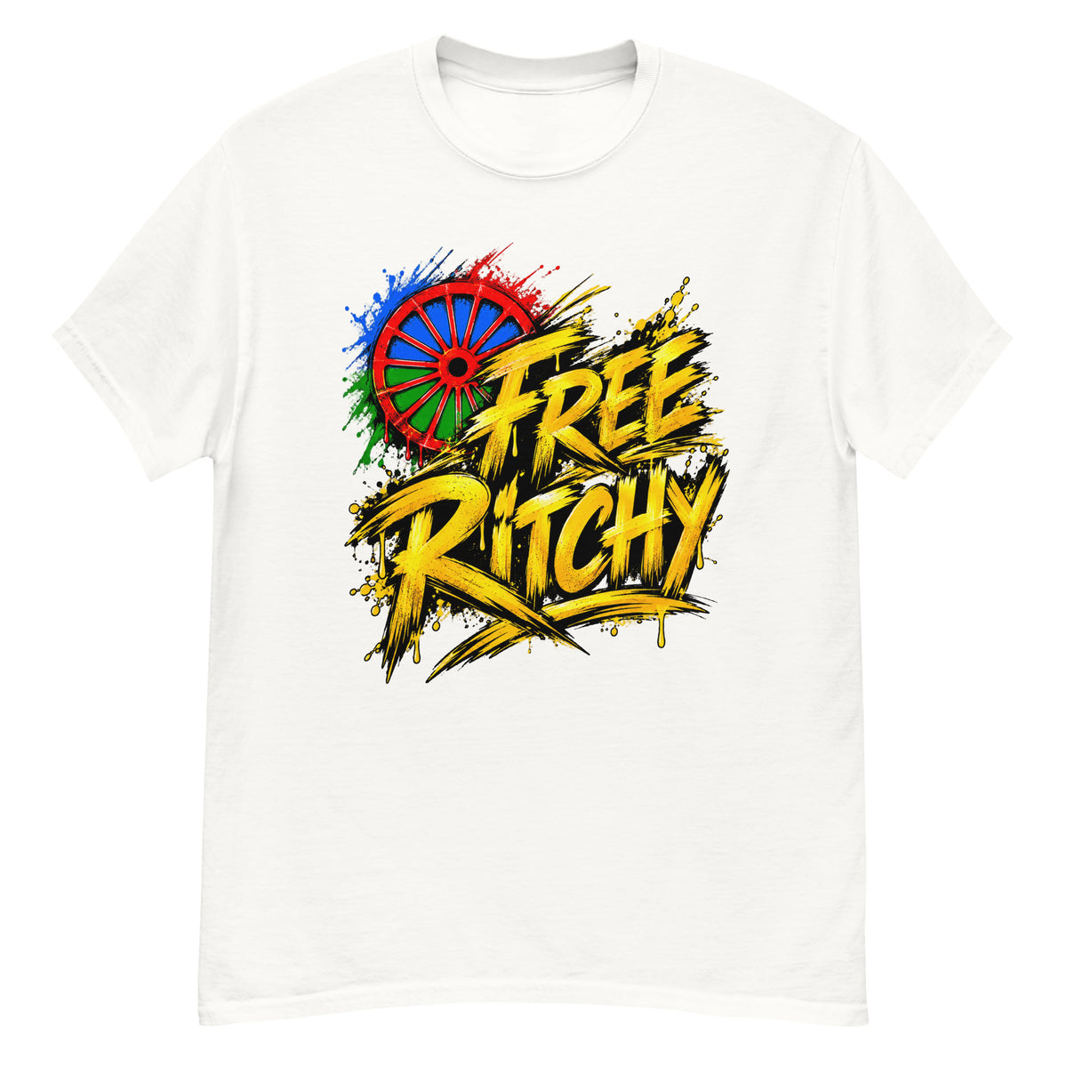 T-shirt FREE RITCHY blanc, visuel de face — Le Grand Merdier