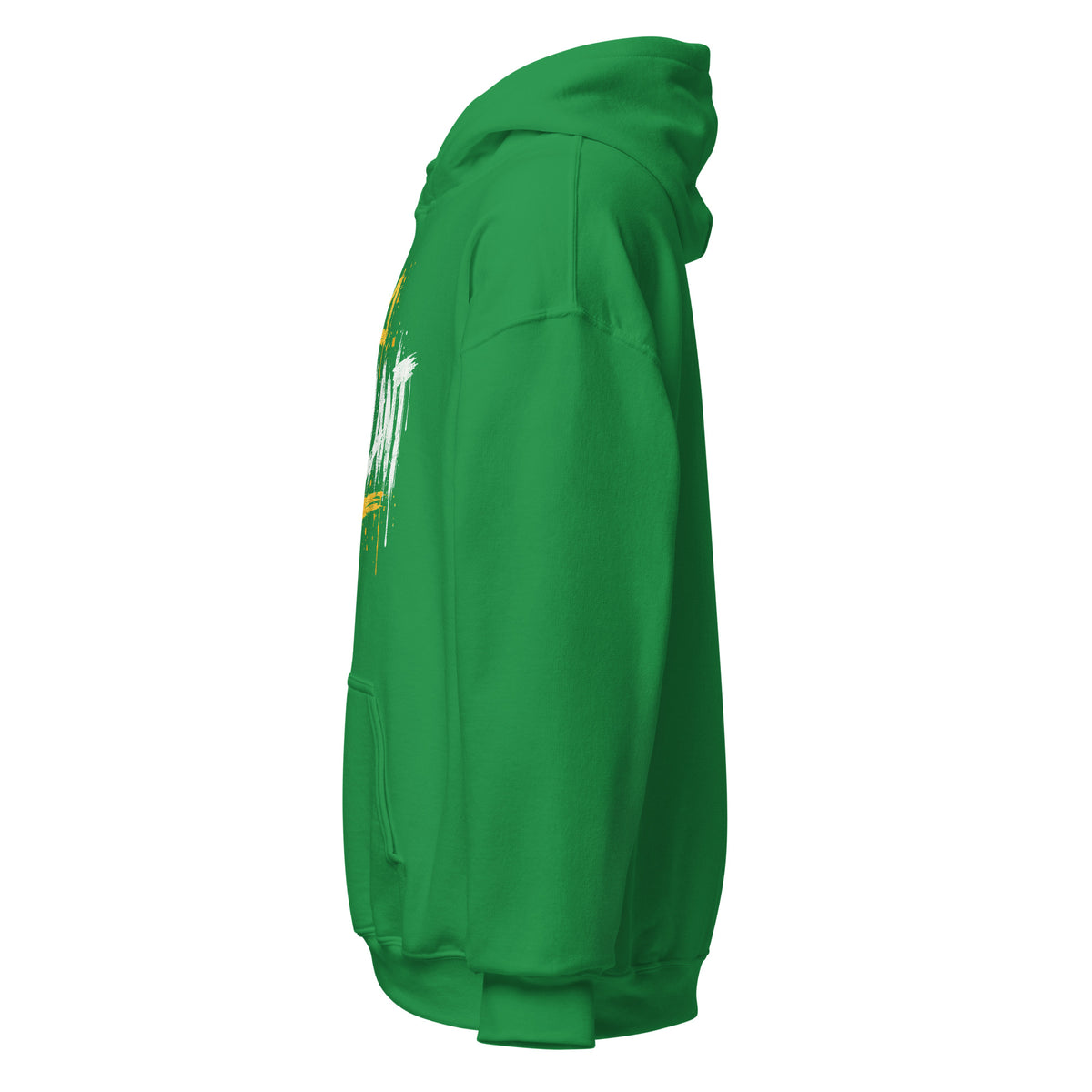 Sweat à capuche 1312 Le Flic Qui Bosse Dur vert menthe, côté gauche — Le Grand Merdier
