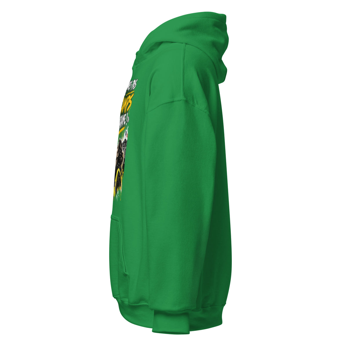 Sweat à capuche Gilets Jaunes Pas du Même Camp Madame vert menthe, côté gauche — Le Grand Merdier