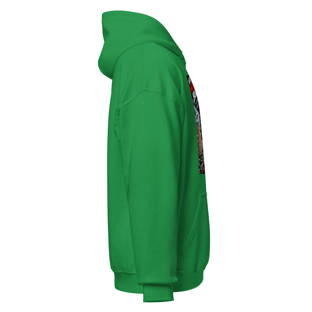 Sweat à capuche Planète B vert menthe, côté droit — Le Grand Merdier
